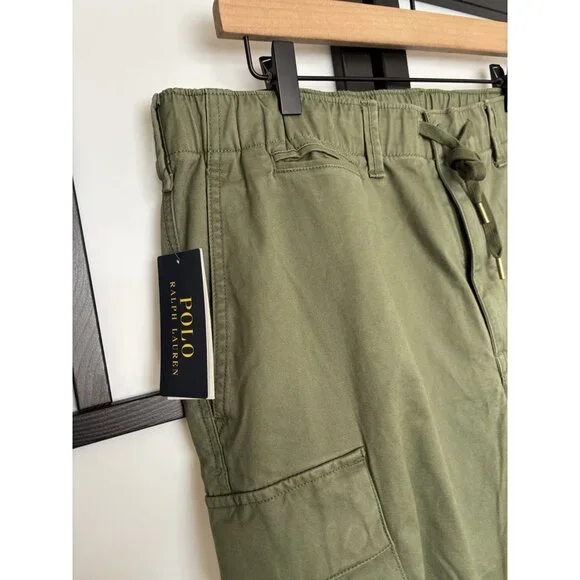 Polo Ralph Lauren Utility Cargo Pants Slim Fit Olive Green Size 34x30 Preppy NWT